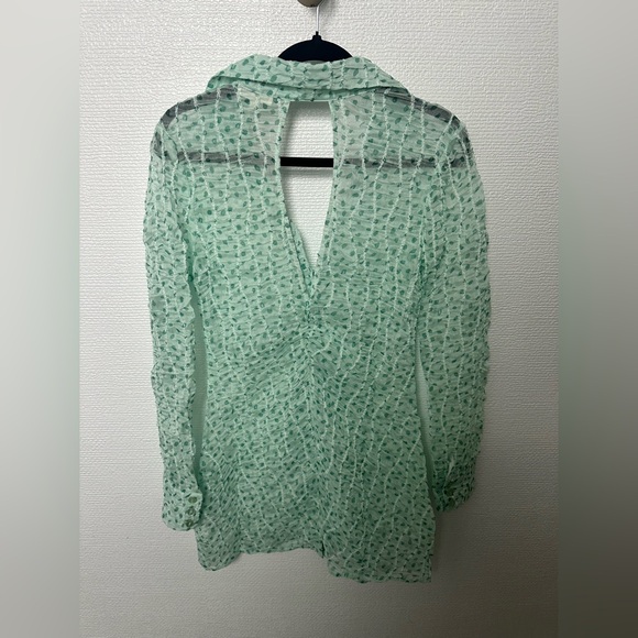 For Love & Lemons Mint Green Sheer Dress - Picture 8 of 10